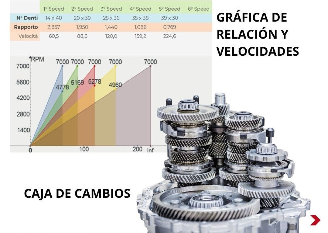 RELACIÓN CAJA DE CAMBIOS: POTENCIA TRANSMITIDA Y VELOCIDAD DE RUEDAS