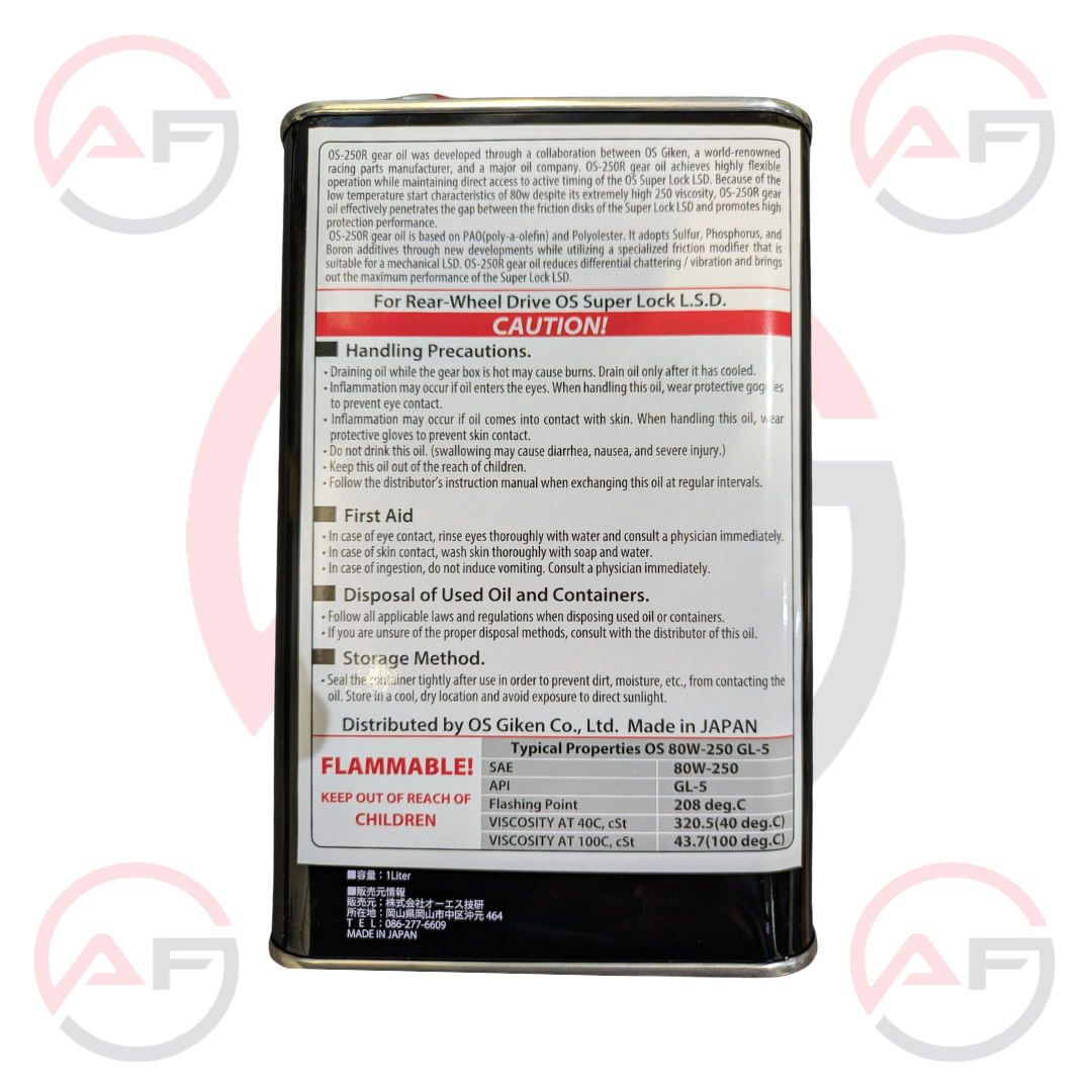 Valvulina OS GIKEN OS-250R 80W250 1Litro (aceite para diferencial LSD)